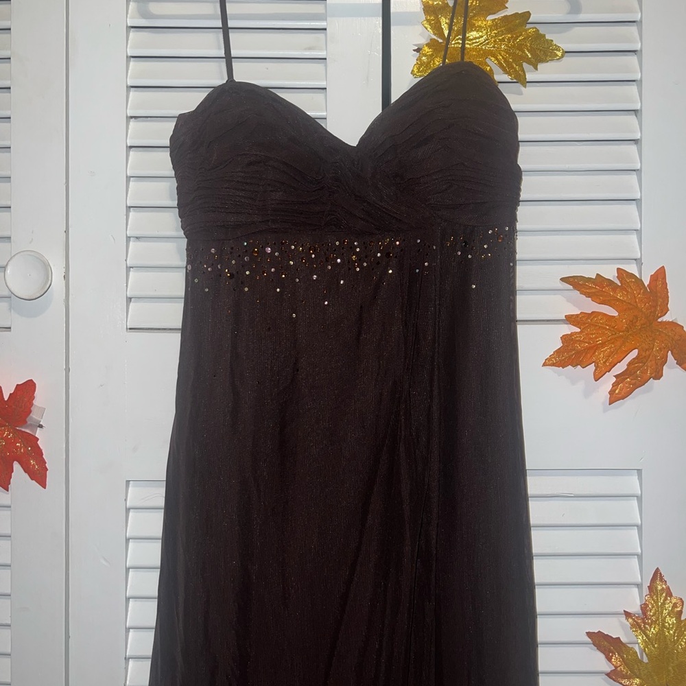Long Elegant Dark Brown Dress